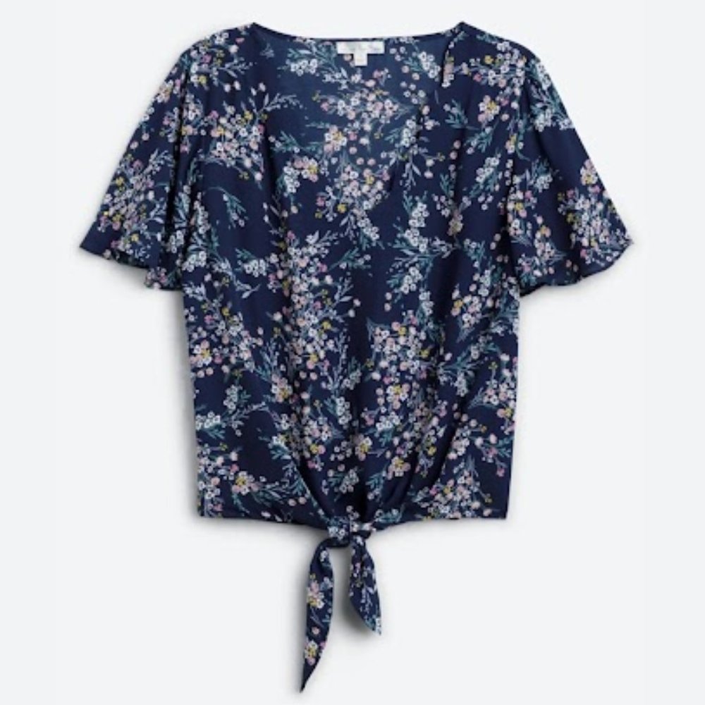 NINE BRITTON Carolen Tie Front Blouse